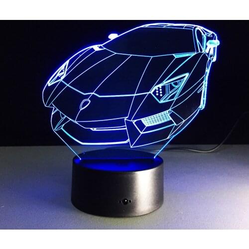 3D Car Model lamp7 Color Chang Small Night Light Baby Acrylic Remote Switch Colored lights LED USB Desk lamp Atmosphere lamp