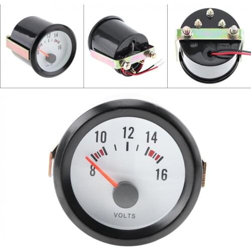 6037BL 2" 52mm 8-16V Blue LED Car Voltage Meter Gauge Voltmeter with Sensor for Boat / Truck / ATV