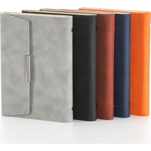 A5 Binder Refillable Planner Faux Leather Notebook Journal with Card Pen Holder Card Pen Pockets Loose-Leaf Design Hard Cover