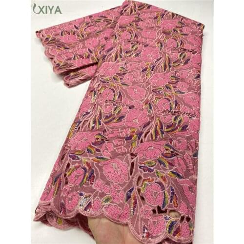 African Sequin Lace Fabric High Quality Lace with Sequins Nigerian French Tulle Lace Fabrics for Wedding Party Sewing