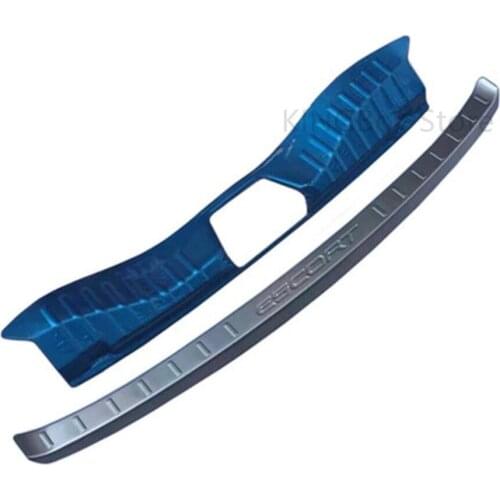 Car accessories stainless steel Rear Bumper Protector Sill Trunk Tread Plate Trim for Ford Escort 2015-2018