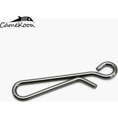 CAMEKOON 0#-6# Fishing Swivel Snap Clips 100Pcs/Pack Stainless Steel No-Knot Fast Snaps Easy Change Connector for Fishing Tackle