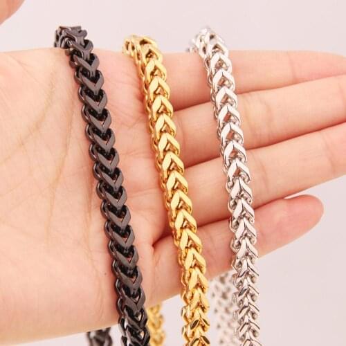 Tiasri 6mm Man Necklace Dragon Skeleton Design Choker Link Black Gold Silver Color High Quality Stainless Steel Chain Jewelry