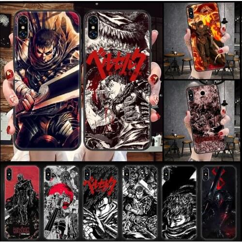 Berserk Guts Anime Phone Case Cover Hull For iphone 5 5s se 2 6 6s 7 8 12 mini plus X XS XR 11 PRO MAX black trend back pretty