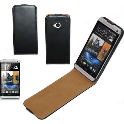 Genuine luxury leather case For HTC ONE M7 Flip Case Flipcover