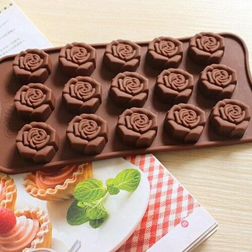 Flower Rose Silicone Mould Cake Decorating Chocolate Wax Melts Mold Baking Ice V2T6