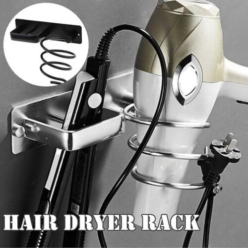 Hair Dryer Holder Storage Rack Wall Mounted Hair Straightener Holder Storage Rack Bathroom Shelf Storage Accessories Organizer