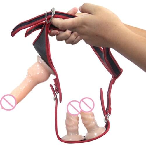 Dingye Strap on Dildo Triple Dong Elastic Belt Panties Silicone Realistic Penis Dildos Lesbian Strapon Toys Sex Toys