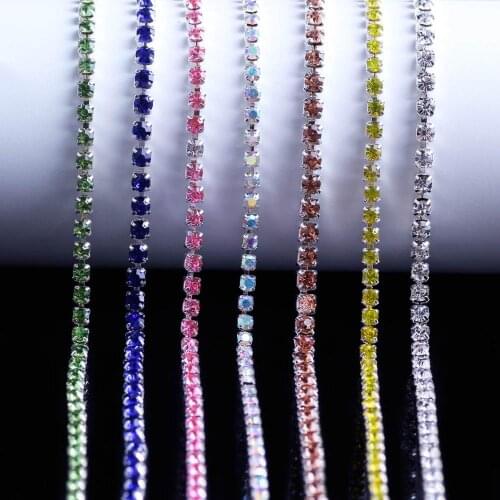 DIY Rhinestones Chain Flatback Silver Claw Rhinestone Trim Crystal For Handcraft Sewing Trim Appliques Needlework Decor