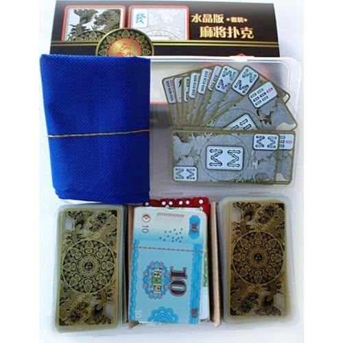 Travel Mahjong Set Waterproof Plastic Playing Cards For Gift/Party/Family Game