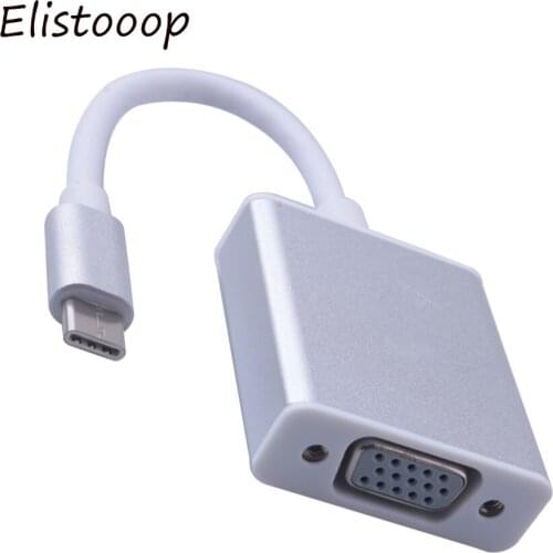 Elistooop USB 3.1 Type C USB-C to VGA Converter Adapter Reversible for Macbook