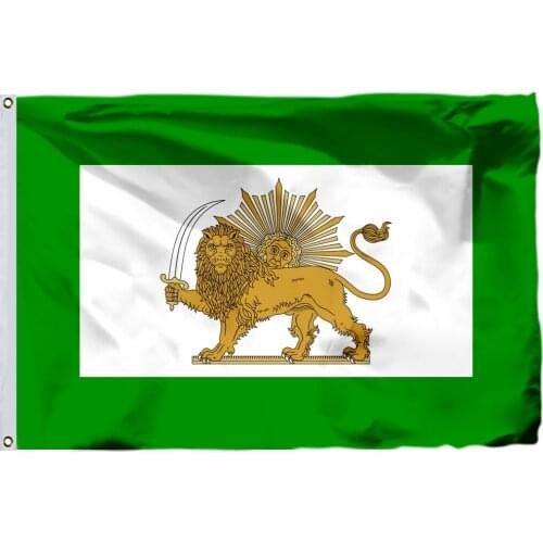 Imperial Standard of Mozaffar Al-Din Shah Qajar 1896 Flag 90x150cm 3x5ft 100D Polyester Double Stitched High Quality Iran Banner