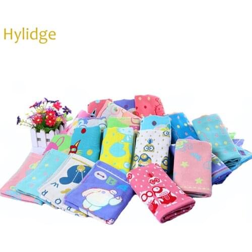 Hylidge 25*50CM Multi Types Three-layers Gauze Cotton Baby Towels Children Kids Face Hand Towels Absorbent Printing Towels