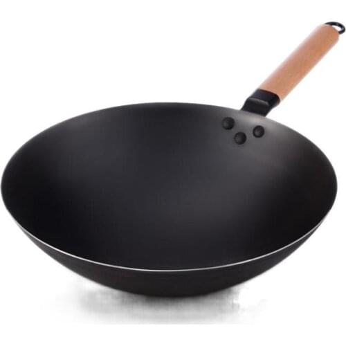 Chinese Traditional Iron Wok Induction Handmade Non Stick Pan Wok Kitchen Accessories Cooking Pot Panelas Cast Iron Cookware BC