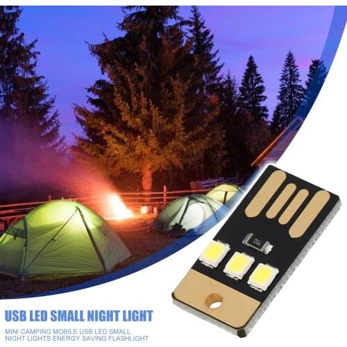 Camping Night Hiking Tent Lamp Light Outdoor Portable Energy Saving Flashlight Mini Ultra-thin Mobile USB LED Keychain Night