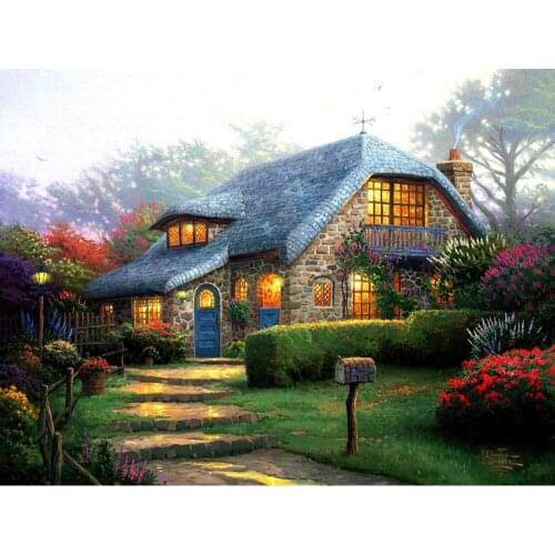LaoJieYuan 5D Diamond Painting Full Square Scenery Dream House 5d Diamond Painting Diamond Embroidery Rhinestone Pasted