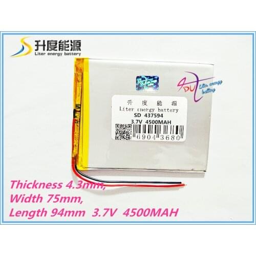 Lithium polymer battery 437594 Original And Top Quality Battery For SD 437594 3.7V 4500mAh The tablet battery