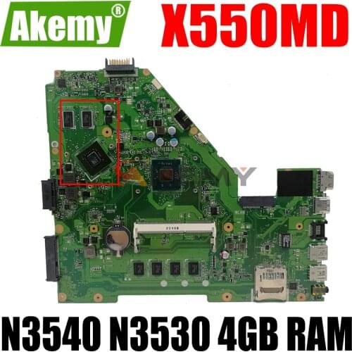 AKEMY X550MD Laptop Motherboard For ASUS X550MJ X550M Original Mainboard 4GB RAM N3540 CPU GT920M