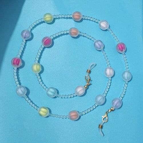 Cute Hang Glasses Chains Holder for Girls flowers Beaded Colorful Necklace mask Cord Lanyard Children Student Neck Rope Strap