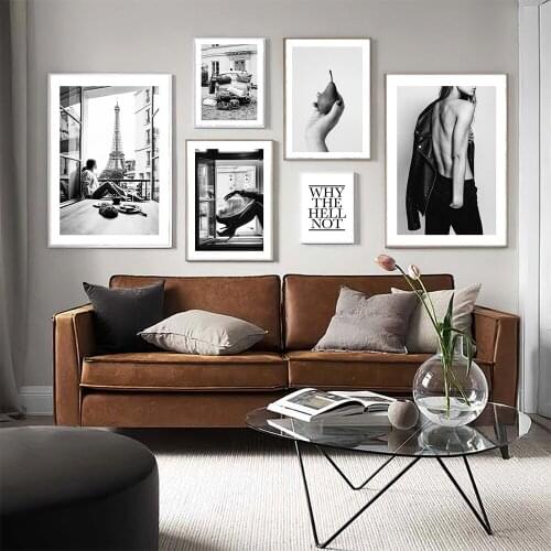 Fashion Black and White Photography Pictures Heels Naked Back Poster Print Wall Art Canvas Painting For Living Room Home Decor