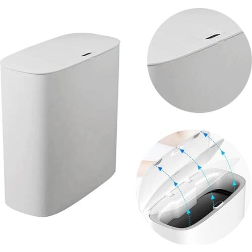 Smart Sensor Trash Can Electronic Automatic Household Bathroom Toilet Waterproof Narrow Seam Sensor Bin