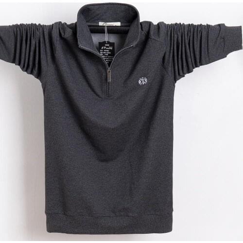 Oversized 5XL 6XL Men Polo Shirt 2021 Pure Cotton Men Business Casual Male Polo Shirt Autumn Long Sleeve Stand Collar Polo Shirt