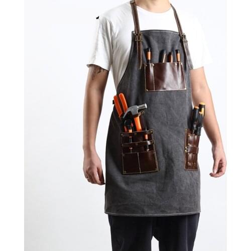 A022 New Vintage Multifunction Tool Apron Wear Resistant Carpenter Painter Canvas Aprons Painting Apron Anti-Dirty Overalls