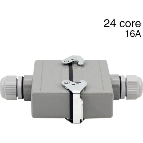 He-024 heavy duty connector 24 core Rectangular butt type waterproof socket connector for aerospace industry 16A
