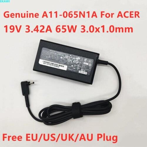 Genuine 19V 3.42A 65W A11-065N1A PA-1650-86 AC Power Supply Adapter For ACER Aspire S7-191 S3-951 S13 W700 Series Laptop Charger