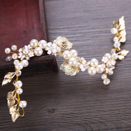 Chran Greek Goddess Leaf Crown Baroque Queen Gold Color Headband Wedding Bridal Headband Hair Accessories Hairpiece