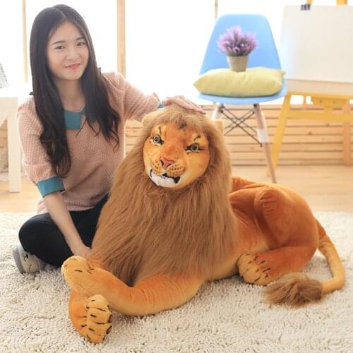 1pc 30-90cm Lifelike Lion Plush Toys for Children Cute Animal Doll for Kids Cartoon Stuffed Toy Birthday Gift Cartoon Home Decor