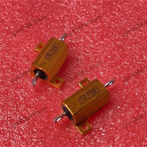 RX24-10W 200K Power Metal Shell Case Gold Aluminium Case Wirewound Resistor 10W200KJ 200000ohm 5% Automobile LED lamp resistors
