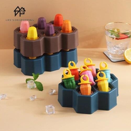 Silicone Ice Cream Mold Ice Cube Maker Tray Kitchen Ice Cream Chocolate Mold Popsicle Maker DIY Homemade Freezer Ice Lolly Mould