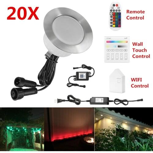 20X 61mm 12V RGB RGBW Terrace LED Deck Stair Soffit UP/Down Step Lights Waterprrof WIFI Bluetooth Mesh Controller Timer Dimmer