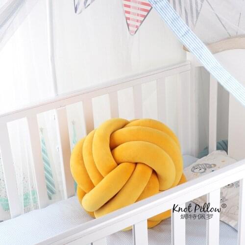 Knotted plush ball design, round pillow, waist cushion, home sofa bed decoration doll, childrens toy 20cm/27cm/35cm