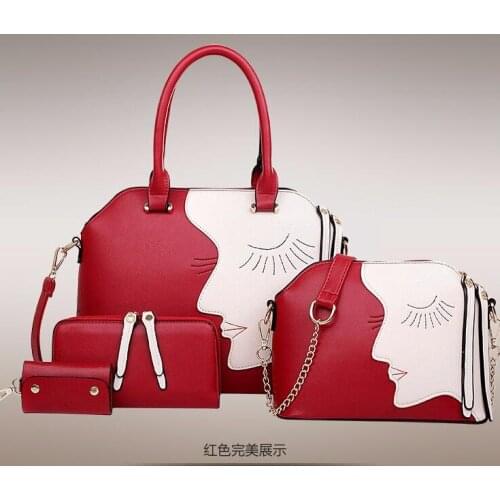 Artvan Famous Leather Bag Designer Women Handbag + Women Messenger Bag + Purse + Key Bag 4 Pieces Set GD02
