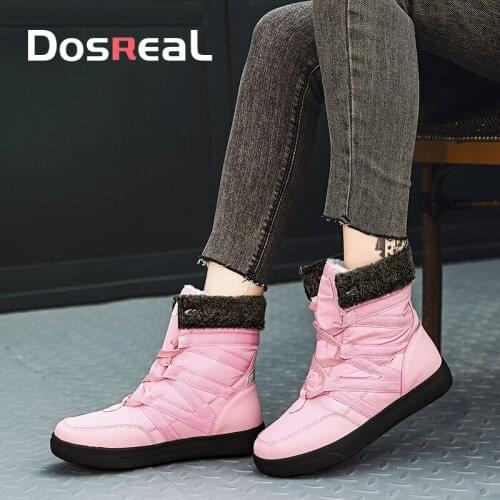 Women Boots Non-slip Waterproof Winter Ankle Snow Boots Women Platform Winter Shoes with Thick Fur Ladies Fashion Snow Boots 43