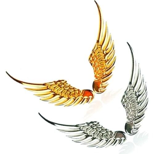 1Pair 3D Stereo Metal Angel Wing Car Stickers Decoration Badge Emblem Chrome Car Auto Sticker Decal Car 3d Big Wings Car Sticker