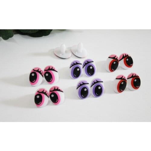1000pcs/lot 15x20mm new design clean print cartoon toy safety eyes+ back washer for plush doll findings--color option