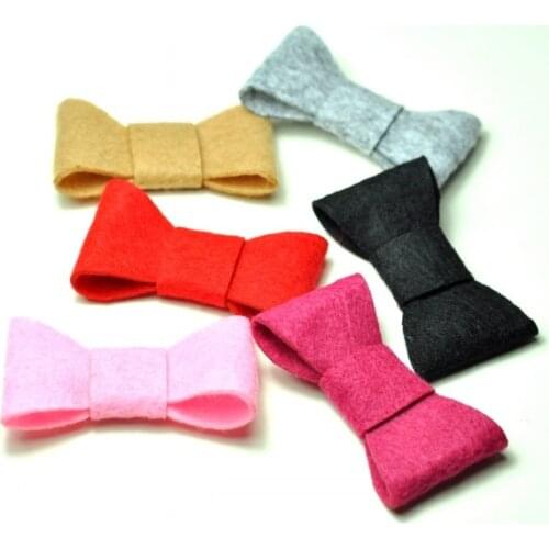 120pcs/lot 2 inch 6colors Newborn Cute Felt Bows For Kids Boutique HairBows/Hairclips Lovely Handmade Girls' Hair Accessories