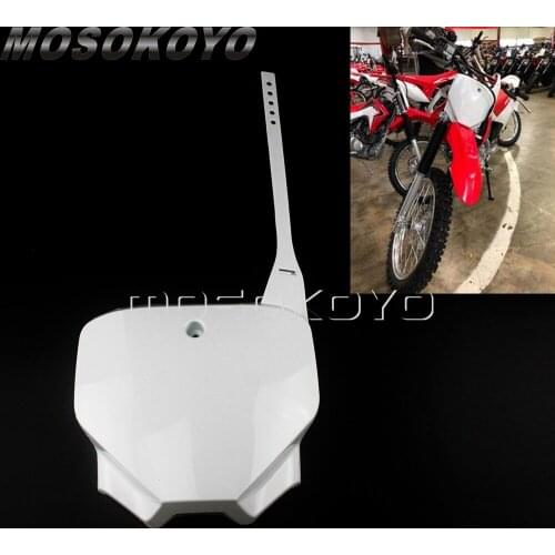 1x White Dirt Bike Motocross ABS Plastic Front Number Plate for Honda CRF150F CRF230F 2003-2019 CRF 150/230 F