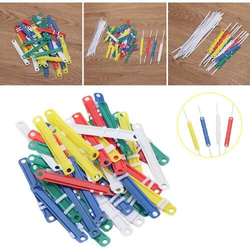 50PCs File Paper Binding Clip Two-Hole Loose-leaf File Folder Hinged Rings Document Fastener Office Document Storage Supplies