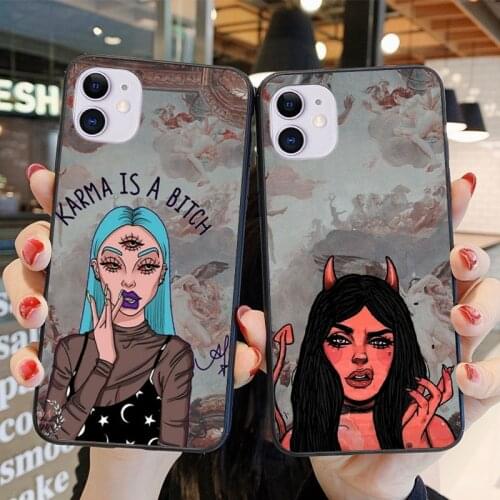THE ANGELS PROTECT ME THE DEMONS RESPECT ME Phone Case For iPhone 11 6 6s 7 8 Plus X XR XS Max 12 Pro Max SE 2020 Silicone shell