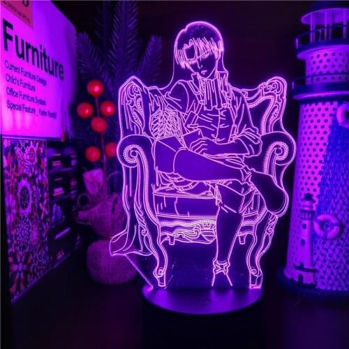 Attack an Titan Anime 3d Lamp Levi Rivaille Night Lights Rival Ackerman Decor Home Bedroom Lampara Lighting Colorful Xmas Gift