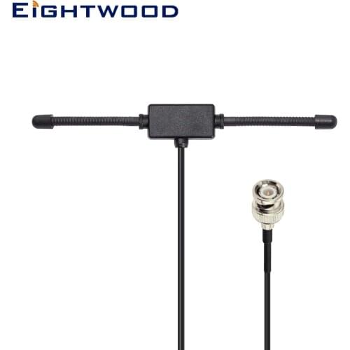 Eightwood Scanner Antenna for Uniden Motorola CB Ham Radio Adapter BNC Plug Male Glass Mount Windshield 4" Mobile Full Band