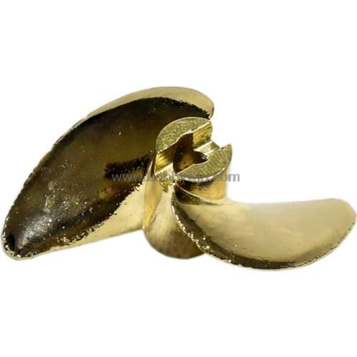 D45xP1.4 Imitation Gold Plated Aluminum Two-blade Propeller 4.76mm -445 RC Model Ship Yacht Racing Speedboat parts