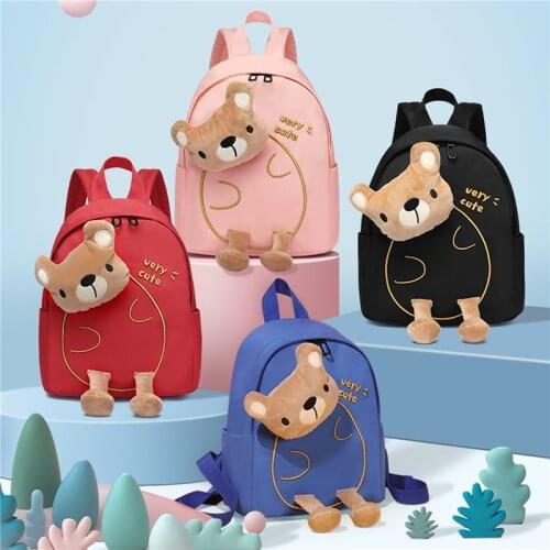 Childrens Bags Kids Cute Cartoon Bear Backpack Fashion Preschool Bag Lightweight Toddler Daily Bookbag School Wear Streetwear