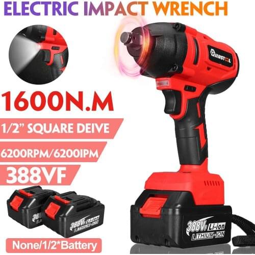 1200N.m High Torque Brushless Electric Impact Wrench Rechargeable 1/2 Socket Cordless Wrench Power Tools for Makita 18V Battery
