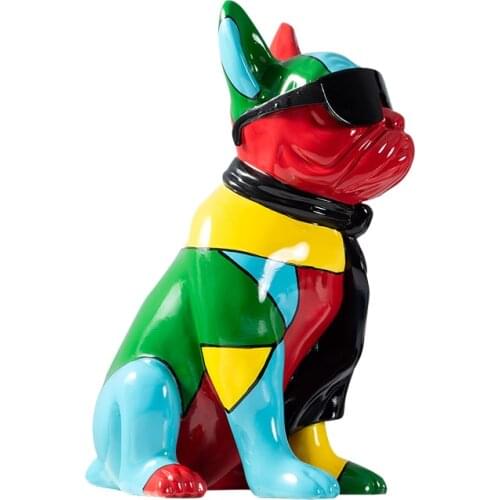 Toy Dog with Glasses Art Decoration Electroplating Resin Art Studio Soft Decoration Ornaments