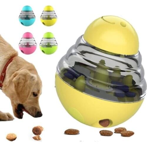 Interactive Dog Cat Food Treat Ball Toy Pet Funny Shaking Leakage Food Container Puppy Slow Food Bowl Feeder Pet Tumbler Toys